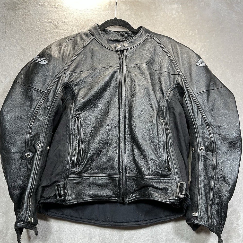 Joe Rocket Sonic Men's BLK Leather Motorcycle Riding Jacket Size M